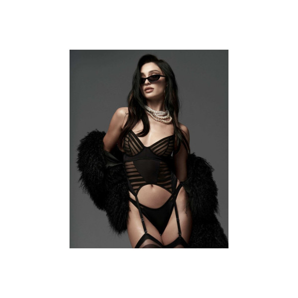 Lune Bellis corset et string - Noirs